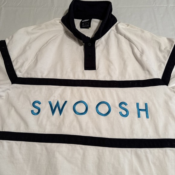 Nike Swoosh PULLOVER COLLAR WHITE/BLK PULLOVER MENS  XXL SWEATSHIRT/JACKET - Picture 1 of 9